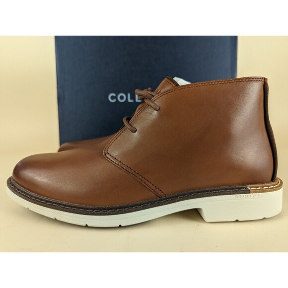 Cole Haan Go To Lace Chukka Boots Mens 8 M Brown Leather Ankle Top Shoes NWB
